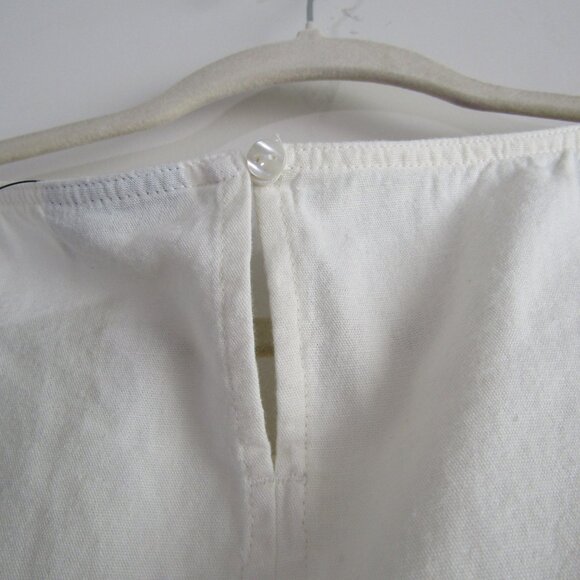 ANA Women's Top XXL Off White Puff Sleeves Elevated Basic Casual Coastal Grandma - Picture 8 of 11